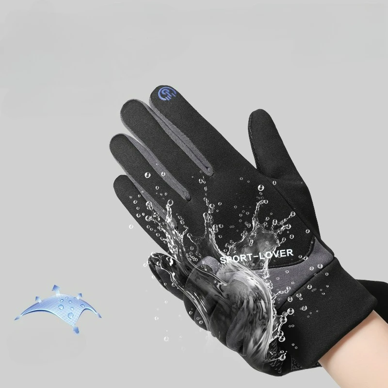 Winter Cycling Gloves for Men And Women Anti-Slip Touch Screen Compatible Windproof Lining Warm Outdoor Sports Gloves