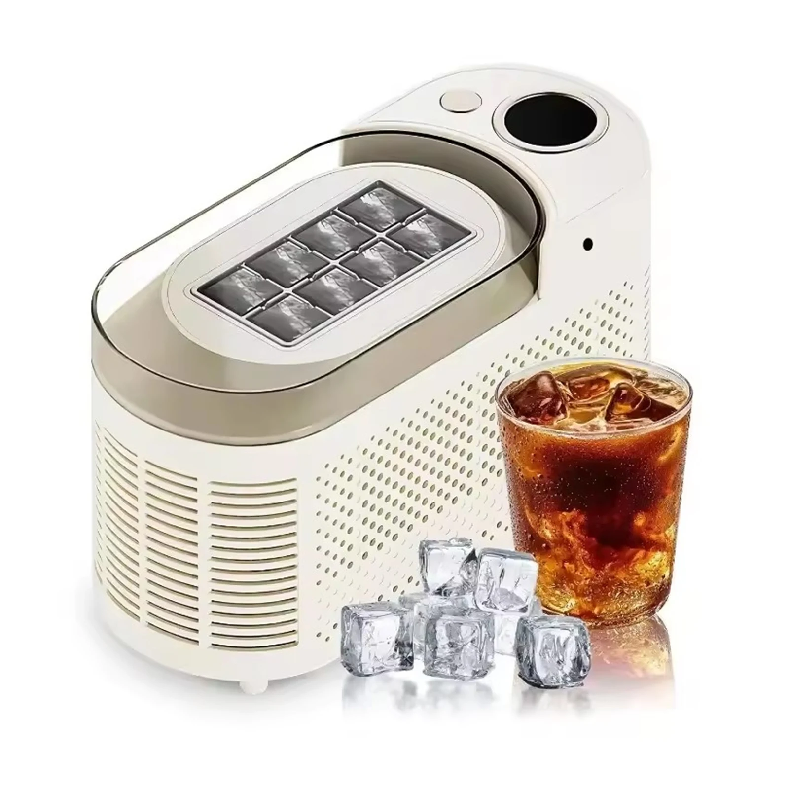 Portable Mini Ice Maker Quick Ice Machine 12V Countertop Ice Cube Maker 8 Cubes Home Office Dorm Camping Ice Making Machine
