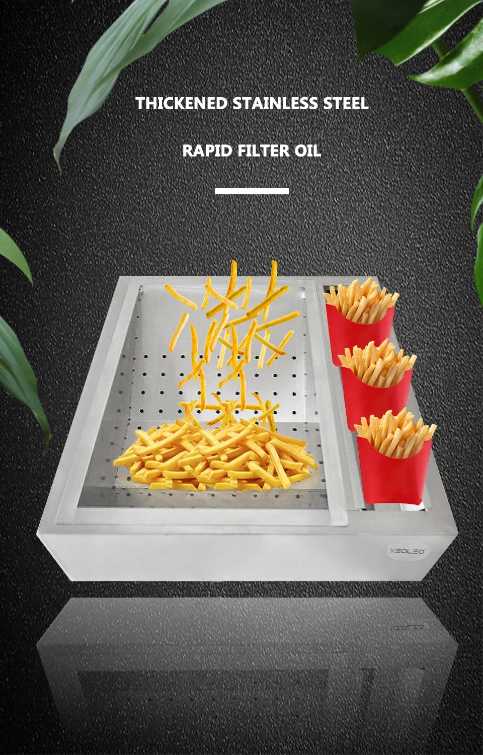 Stainless Steel French Fries Dump XEOLEO Oil Draining Workbench