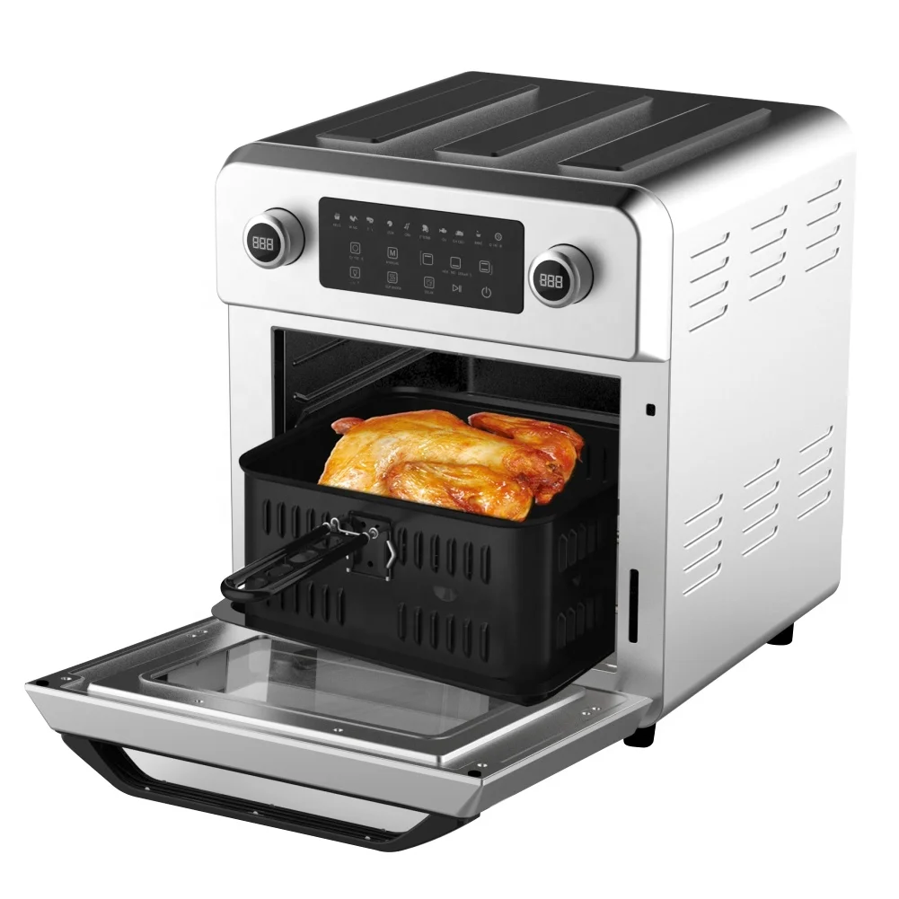 New Stainless Steel Air Fryer Oven Electric Square PFA Digital Control Stainless Steel or Painting