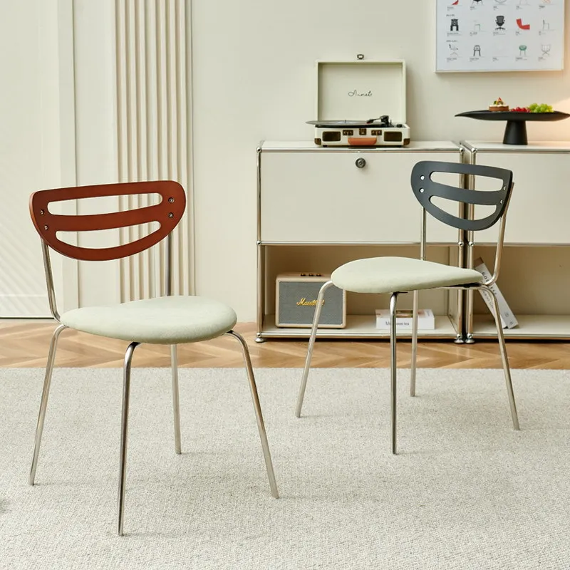 &Modern Classic Metal Dining Chair Frame Padded Seat Comfortable Backrest Stackable Portable Eco-Friendly for Home Bar & Hotel