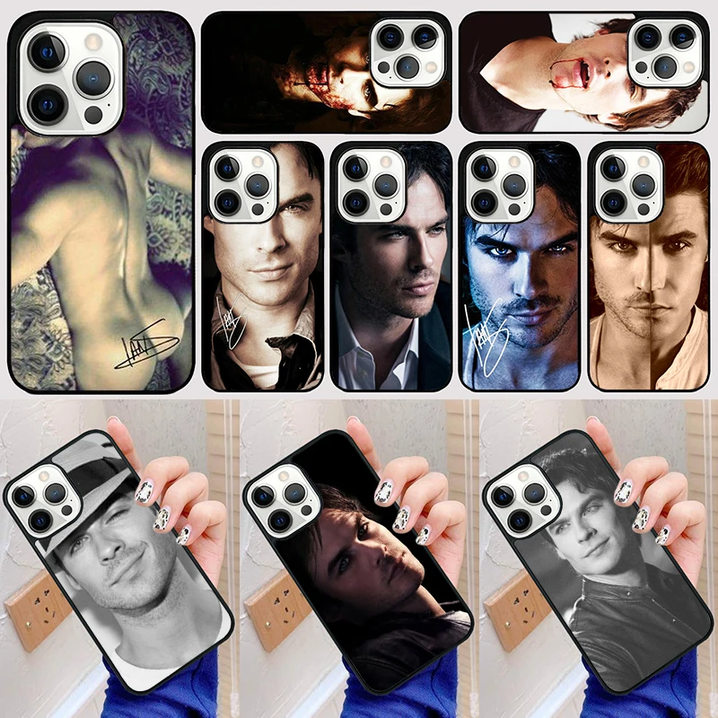 Coque Vampire Diaries Damon Phone Case Back Cover for iPhone 15 SE2020 14 13 11 12 Pro Max mini XS XR X 8 Plus 7 6S Fundas Coque