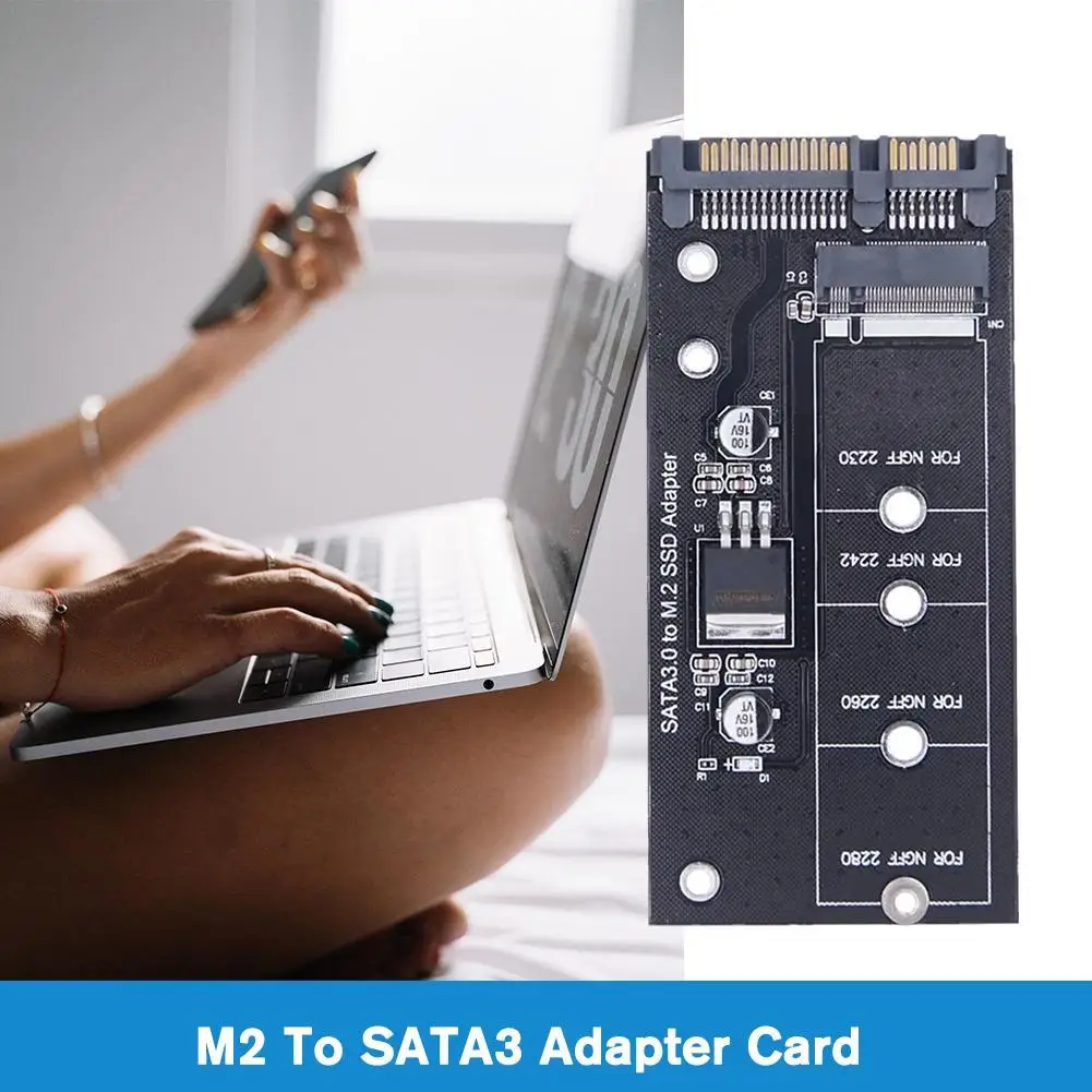 M2 To SATA3 Adapter Card High Efficiency SATA M2.SSD Convert Adapter Card NGFF SSD Upgraded SATA 6 Gbps NGFF Adapter