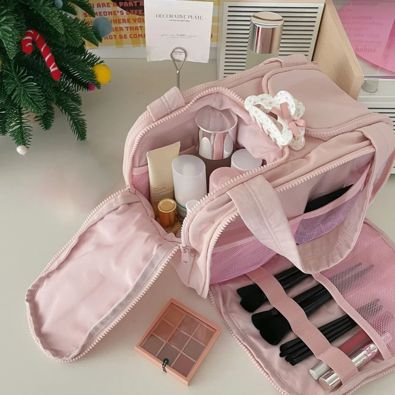 Large Capacity Cosmetic Bag Female Travel Wash Handbag Bathroom Partition Shower Makeup Pouch Unisex Toiletries Organizer 2025