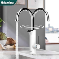 Briwellna Electric Water Heater 220V Instant Hot Water Kitchen Faucet 2 in 1 Tankless Water Heater Electric Faucet Heating Tap