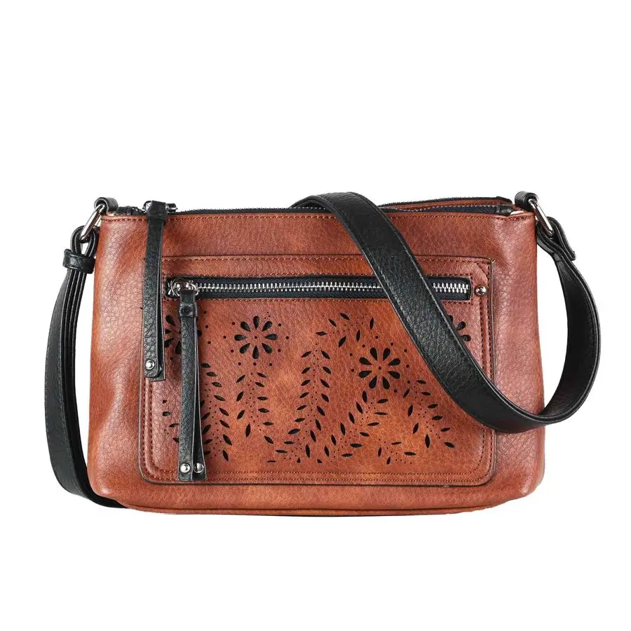 

Concealed Carry Crossbody Bag Chic Faux Leather Purse with Lockable Compartment amp Adjustable Strap