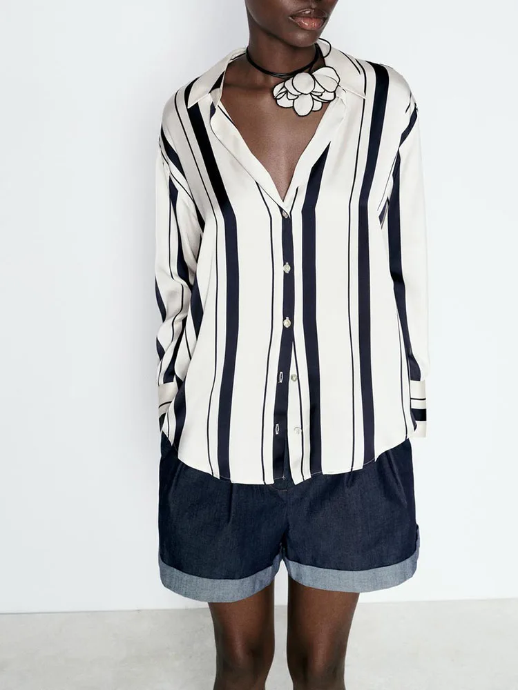 Ele Zijde Satijn Voel Enkele Knop Lange Sve Klassieke Kraag irt Nieuwe Herfst Dames Faion Ne Commute Sle Loo...