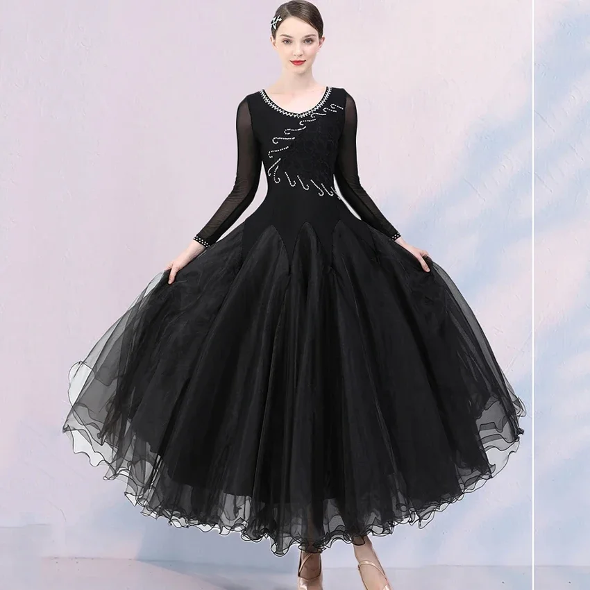 Plus Size Waltz Wear Ballroom Dance Competition Dress femminile National Modern gonne Flamenco Tango Dance Performance Costumes