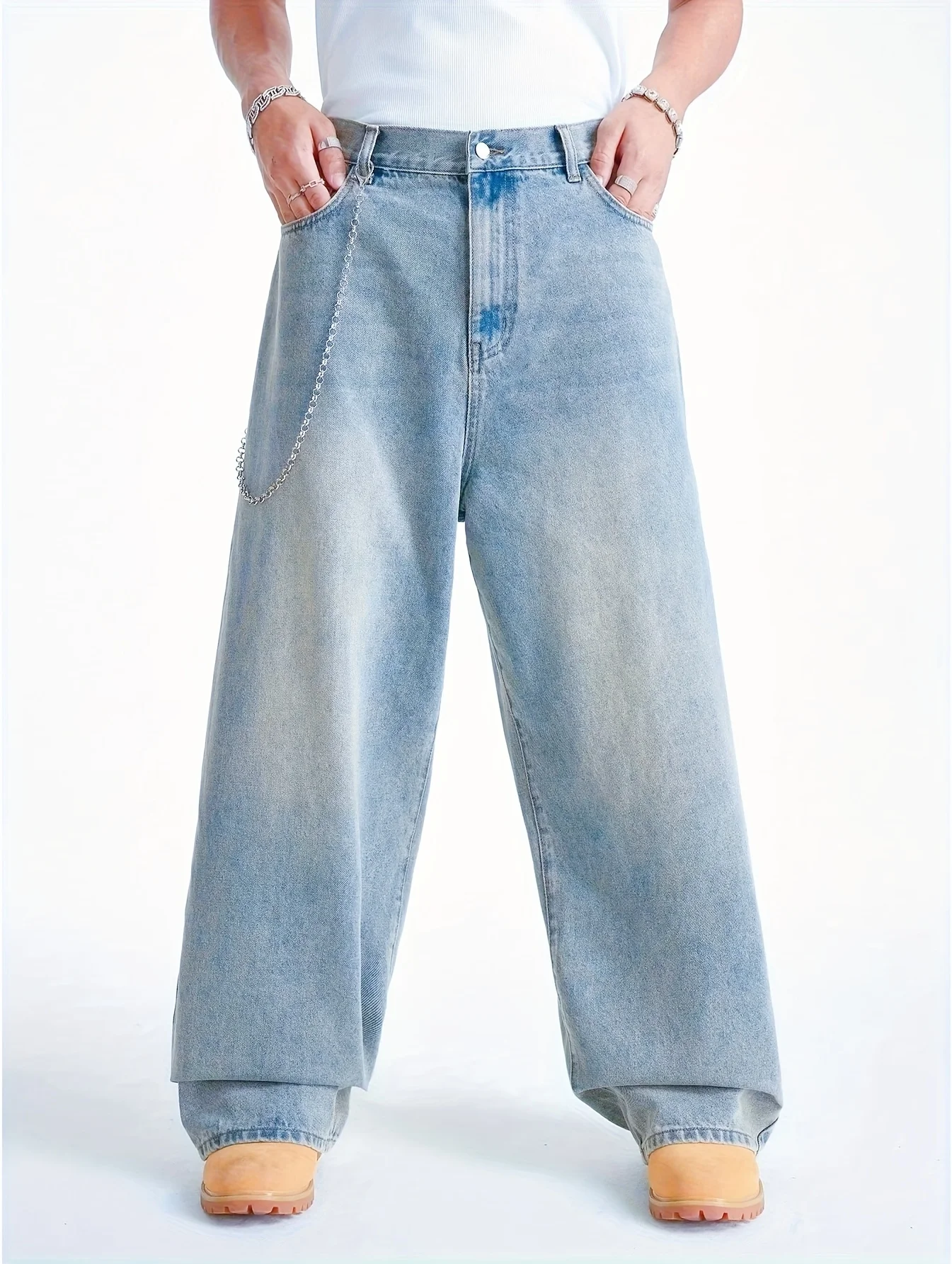 Jeans larghi da uomo Jeans da skater hip-hop Pantaloni da skateboard da ballo vintage Jeans larghi in denim Regalo per fidanzato