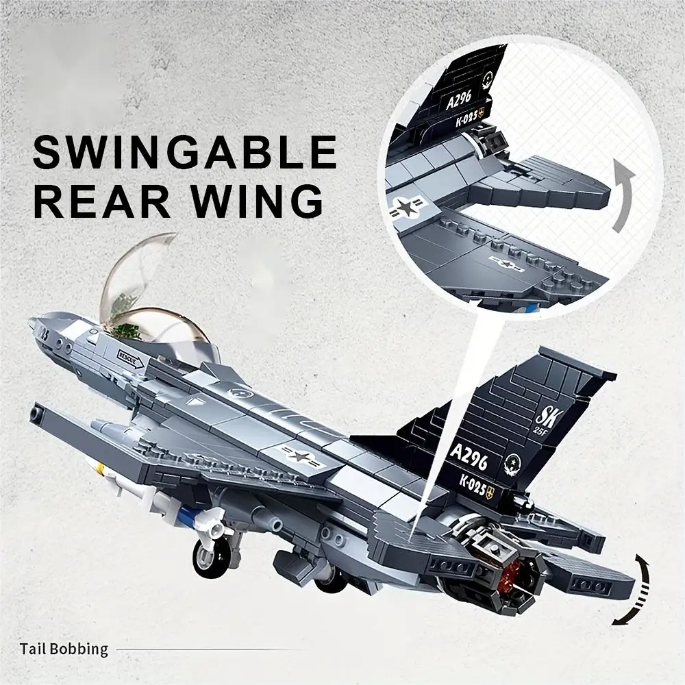 Get Your Own F16 Fighter with 521pcs - Military Series Model Building Blocks Kit - Perfect Gift For Christmas Thanksgiving