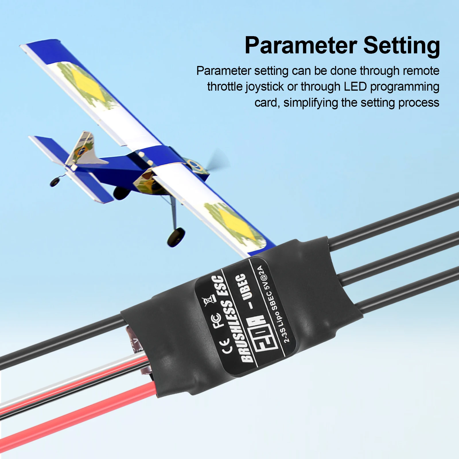 SURPASS HOBBY 2822 Brushless Motor 1200KV 1400KV with 20A ESC Combo 2-3S Speed Controller for RC Fixed-wing Plane Drone Parts