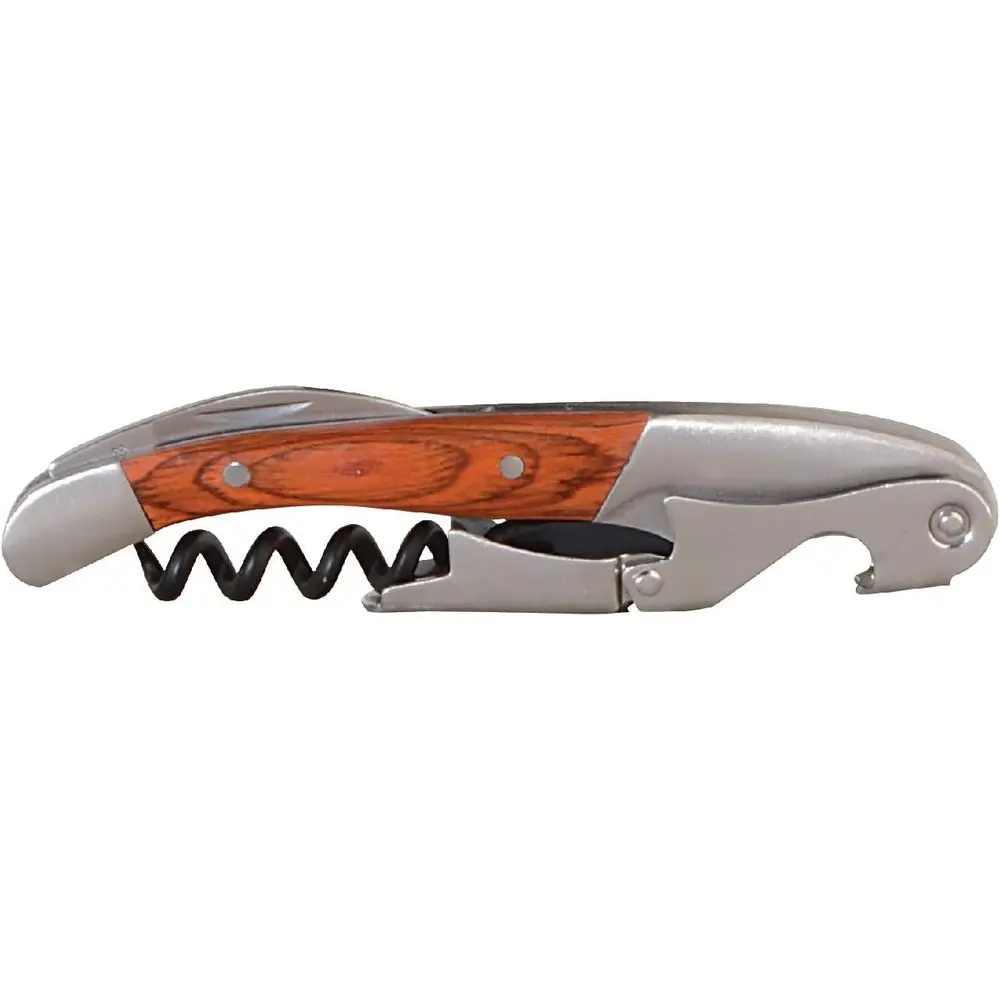 

Set of 12 Traditional Waiter's Corkscrew Wine Openers with Foil Cutter, Wooden Handle
