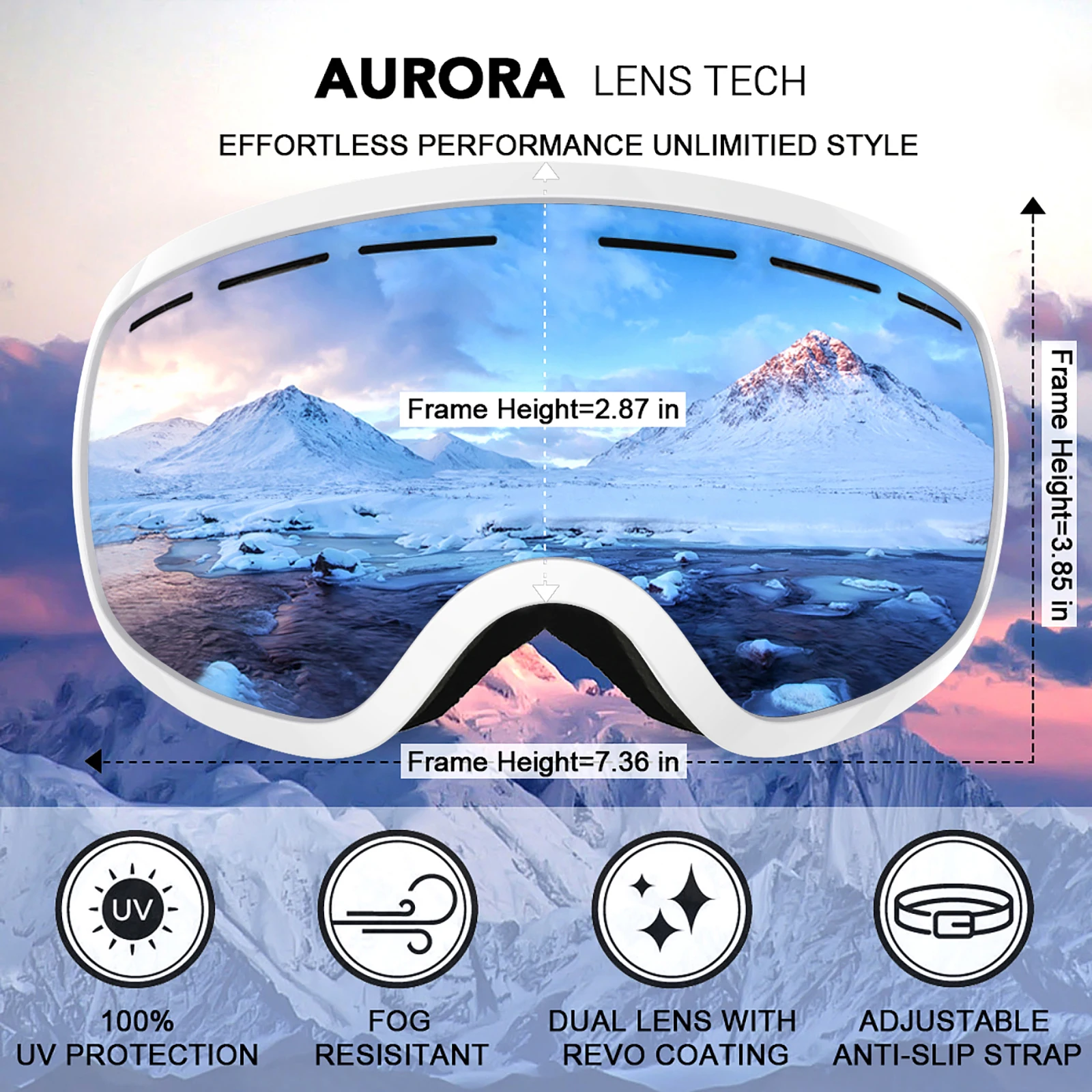 Ski Goggles,Winter Snow Sports with Anti-fog Double Lens ski mask glasses skiing men women snow goggles M3