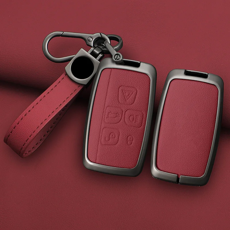 Car Zinc Alloy Leather Key Case Cover Holder For Land Rover Range Rover Discovery 5 Sport For JAGUAR XE XF XJ F PACE Accessories - view 3