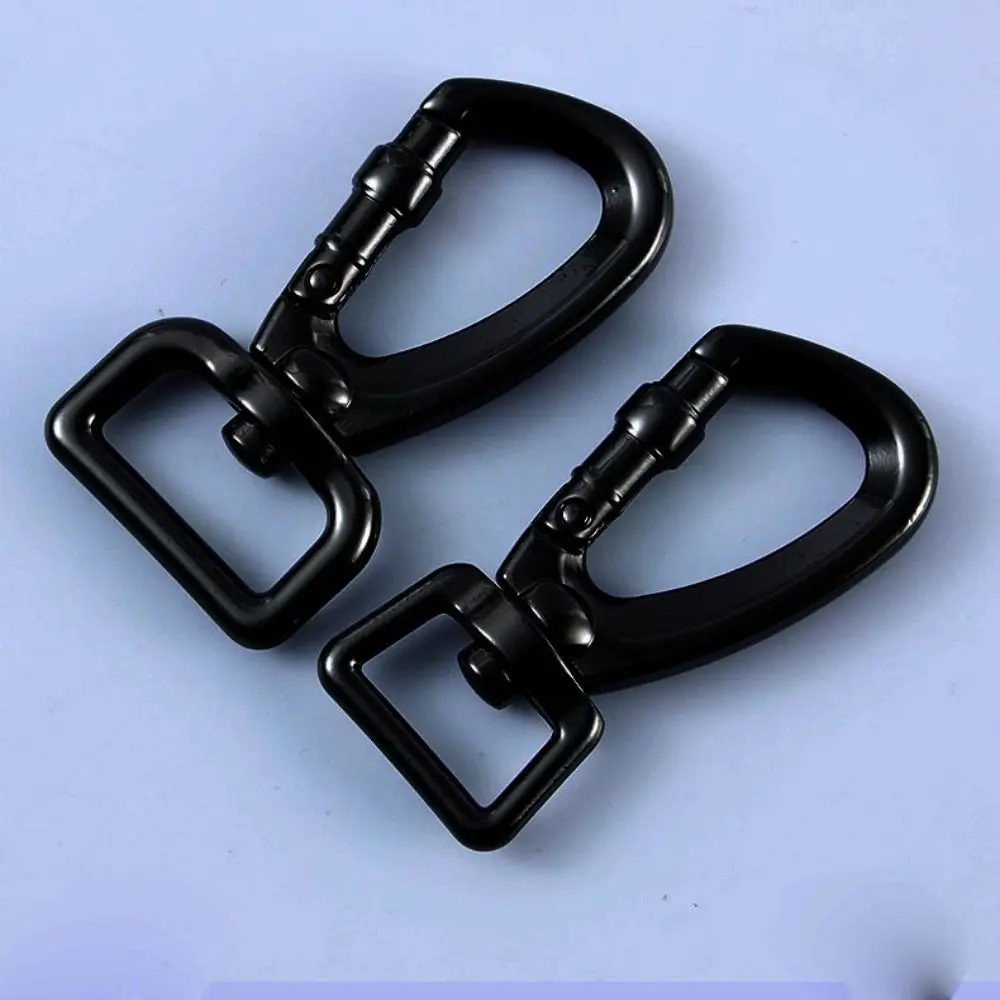 High Quality D Shape Climbing Carabiner Black 15mm/20mm/25mm Traction Rope Buckle Swivel Mountaineering Hook Outdoor Tool