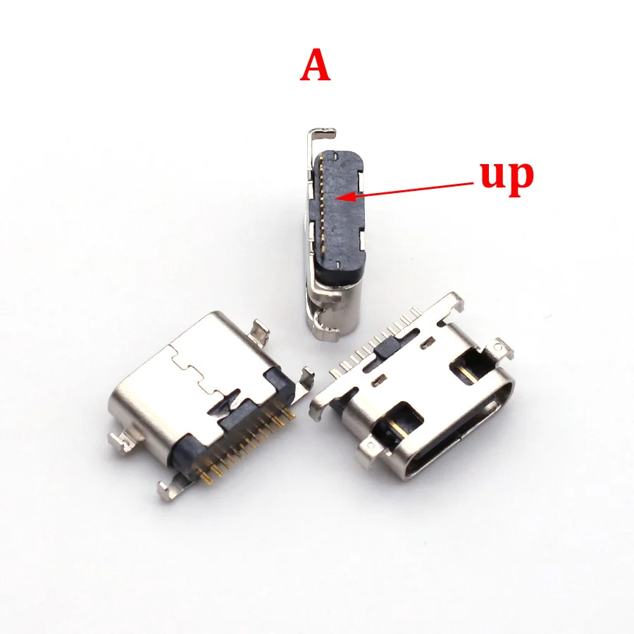 2Pcs USB 3.1 Type C Connector 16 Pin 12P Female SMT Tab jack Version Socket For Ulefone Power 5 MTK6763 Octa Core 6.0 / iPlay 40