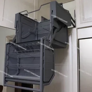 Double Pull Down Basket Kitchen Cabinet Accessories Pantry Organizer Magic Collector 600 Cabinet