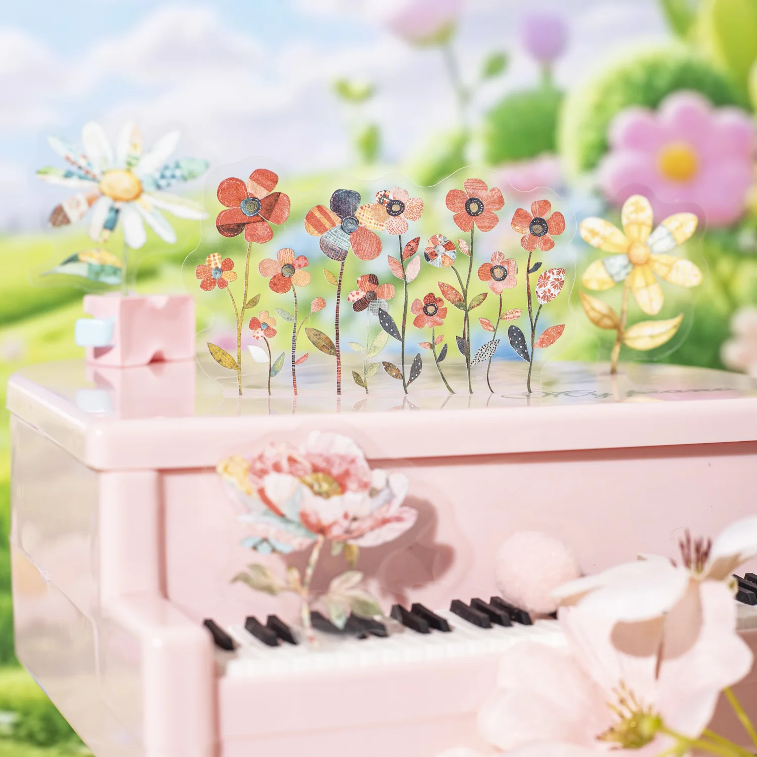 15 szt. Kawaii Naklejki Papiernicze Łączenie Kwiatów DIY Rękodzieło Album Scrapbooking Junk Journal Happy Planner Dziennik