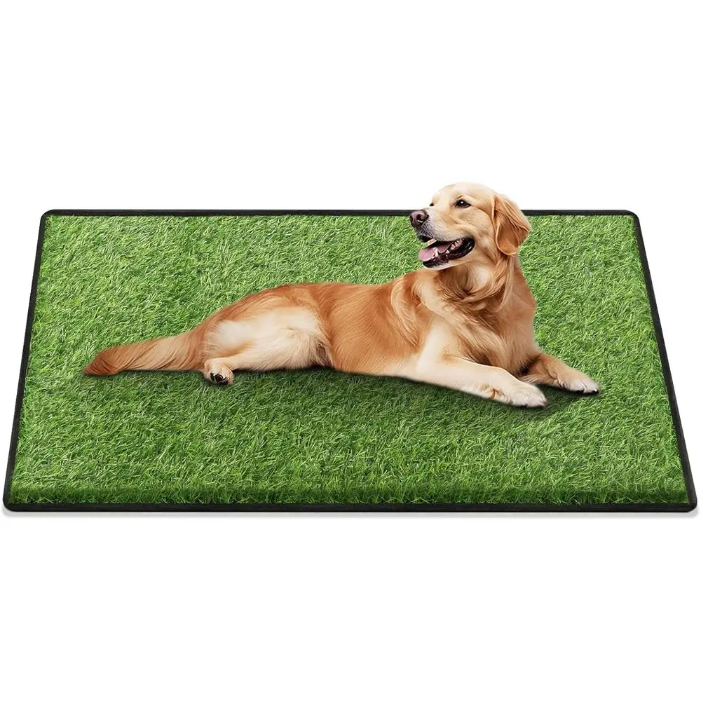 

aHeemo Artiicial Grass or Dogs Potty, 31"x51" Reusable Pet Training Mat or Home and Travel, Washable Hemmed Edge Grass Pee Pad w