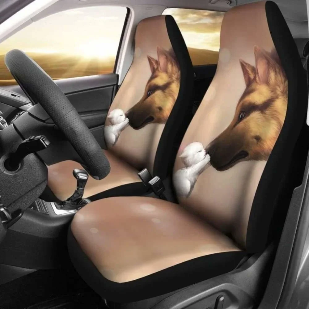 German Shepherd Car Seat Covers 20 091706,Pack of 2 Universal Front Seat Protective Cover