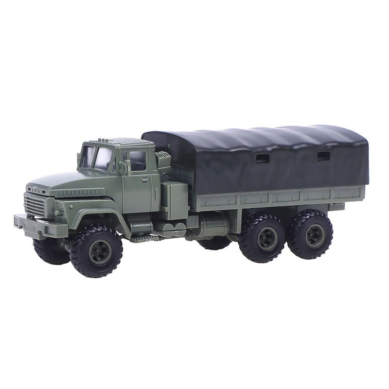 1Pc 1:72 Scale Ukraine Russian KrAZ-260 Tractor Military Vehicle Truck Toy Block Car Assembly Model Building DIY Army Collection