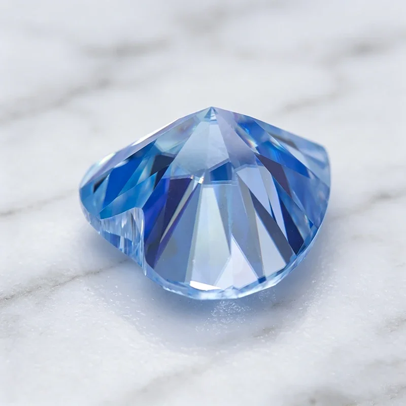 Moissanite Stone Ice Blue Color Heart Cut Lab Grown Gemstone for DIY Charms Jewelry Making Pass Diamond Tester with Certificate