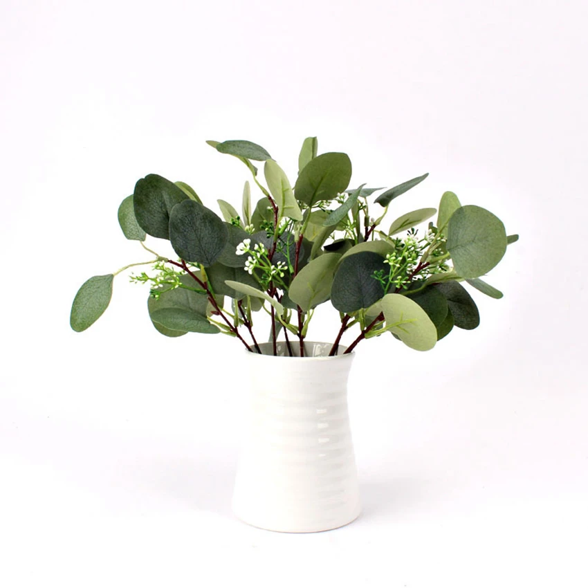10/20 Stück künstliche Pflanzen, Eukalyptusblätter, Heimvase, Dekoration, Outdoor, Garten, Hof, Hochzeit, Braut, Blumenkranz, Blumengeschenk, Requisiten – Detail 4