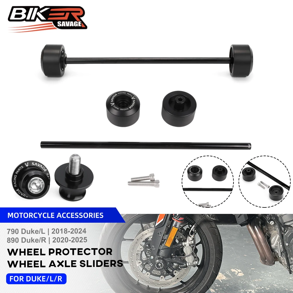 

Rear Front Wheel Axle Fork Crash Sliders For 890 790 Duke/R/L 2018-2025 Motorcycle Accessories Wheel Hub Anti-Collision Block