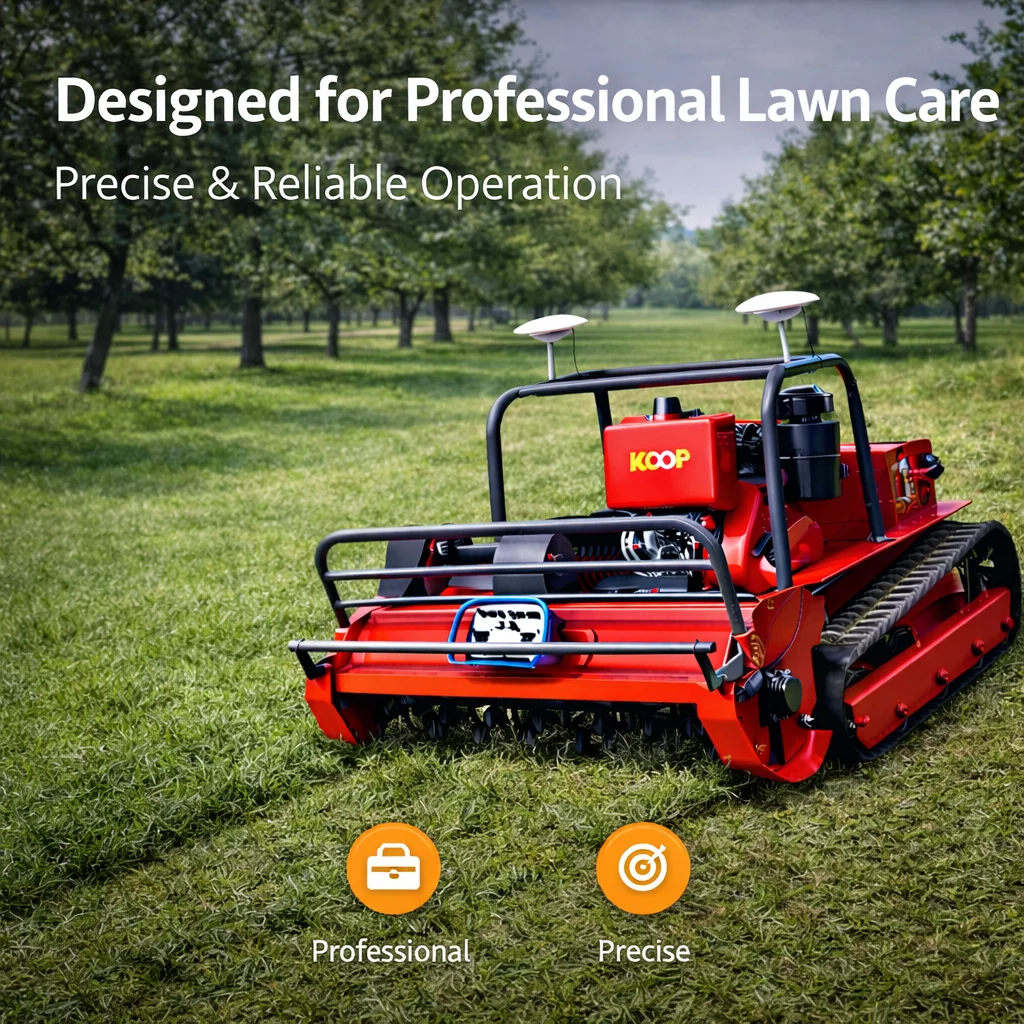 

Индивидуальная газонокосилка-измельчитель для ферм и садов – полностью автоматическая с GPS-системой, для любых типов местности, с регулируемой высотой скашивания