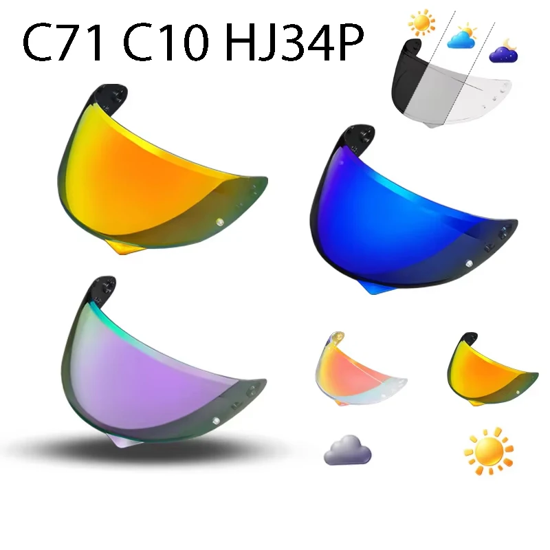 C71 Visor for HJC HJ34P C10 Helmet Visor Replace Anti-UV Anti-Scratch Dustproof Wind Shield Motorcycle Accessories