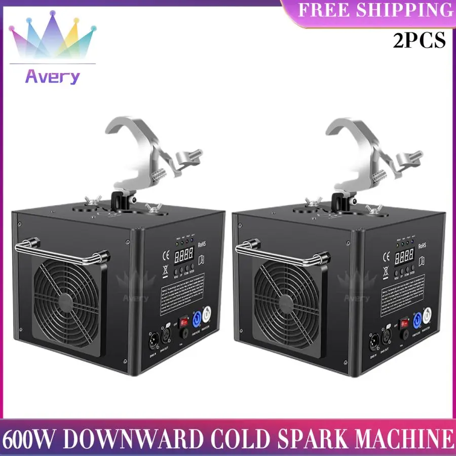 No Tax 2Pcs 600W Sparklers Waterfall Fireworks Pyrotechnics Remote Dmx Control Cold Fire Machine Spark For Fixed Stage Lighting