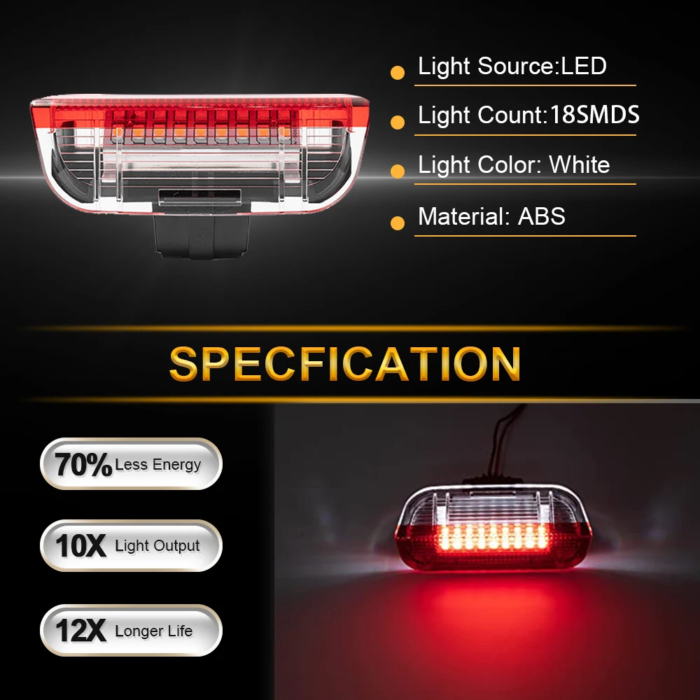 LED Door Lights For VW Golf MK5 MK6 MK7 No Error LED Courtesy Welcome Lamps Passat B6 B7 Scirocco Tiguan For Seat Alhambra