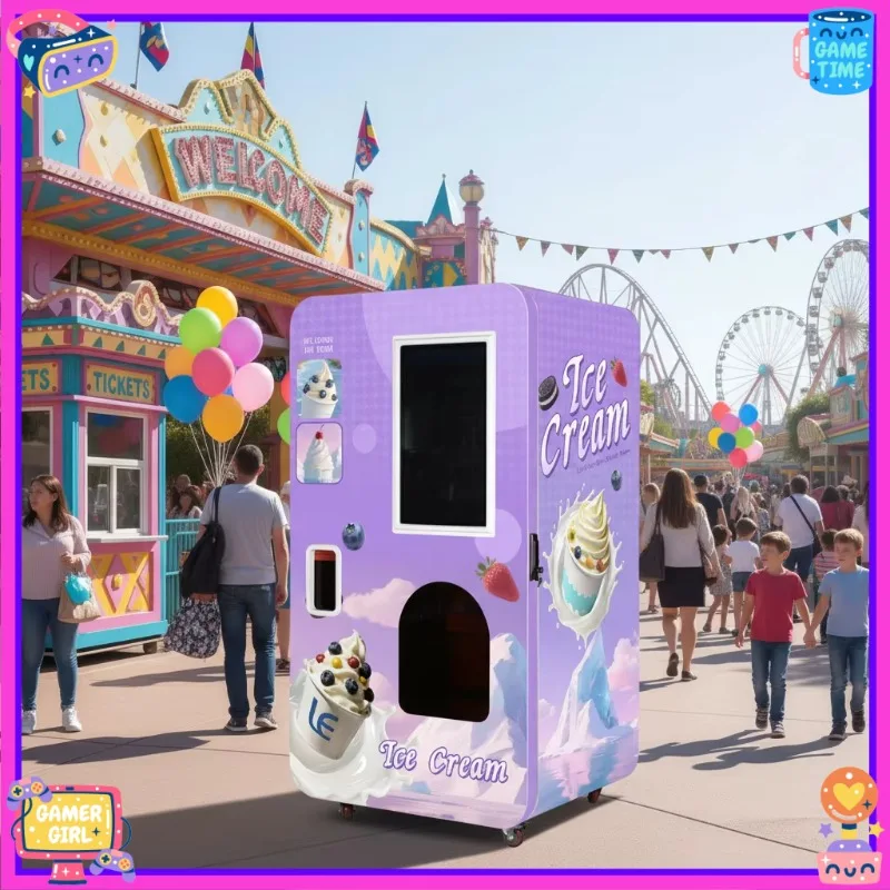 Custom Smart Soft Ice Cream Vending Machine CE Marked Automatic Maker 22 Inch Touch Screen for Mall Shop Supermarket