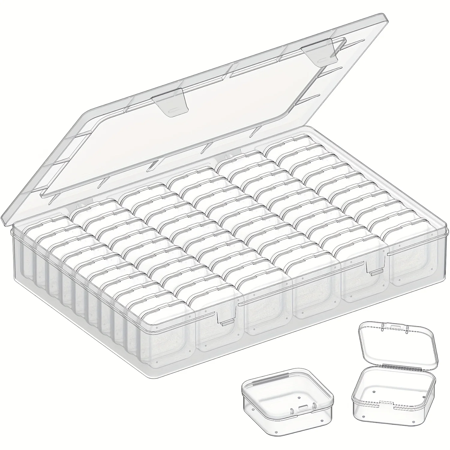 30/66Gird Transparent Plastic Storage Boxes Organizers, Suitable for Beads, 5D DIY Diamonds, Nail Accessories