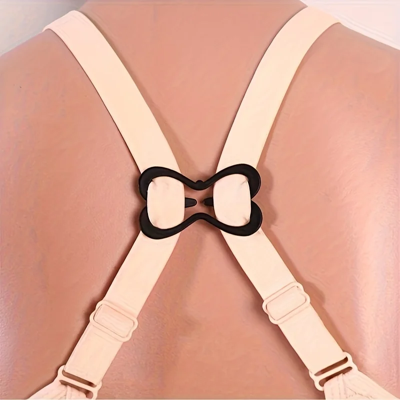 

4pcs Dragonfly Pattern Invisible Bra Straps with Clips, Adjustable Anti-slip Shoulder Strap Accessories for Travel, Sports, Outdoor, Waistband, Back to School