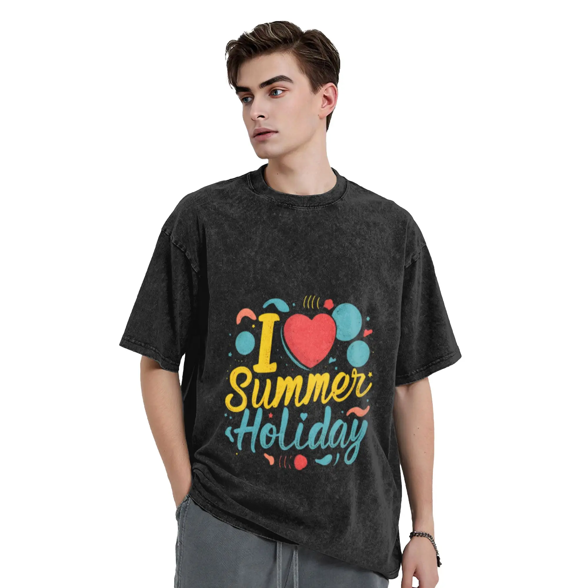Embracing the Sunshine  I Love Summer Holiday Unique Cool A Washed T Shirt Men's Women's Oversized Cotton Tees Tops