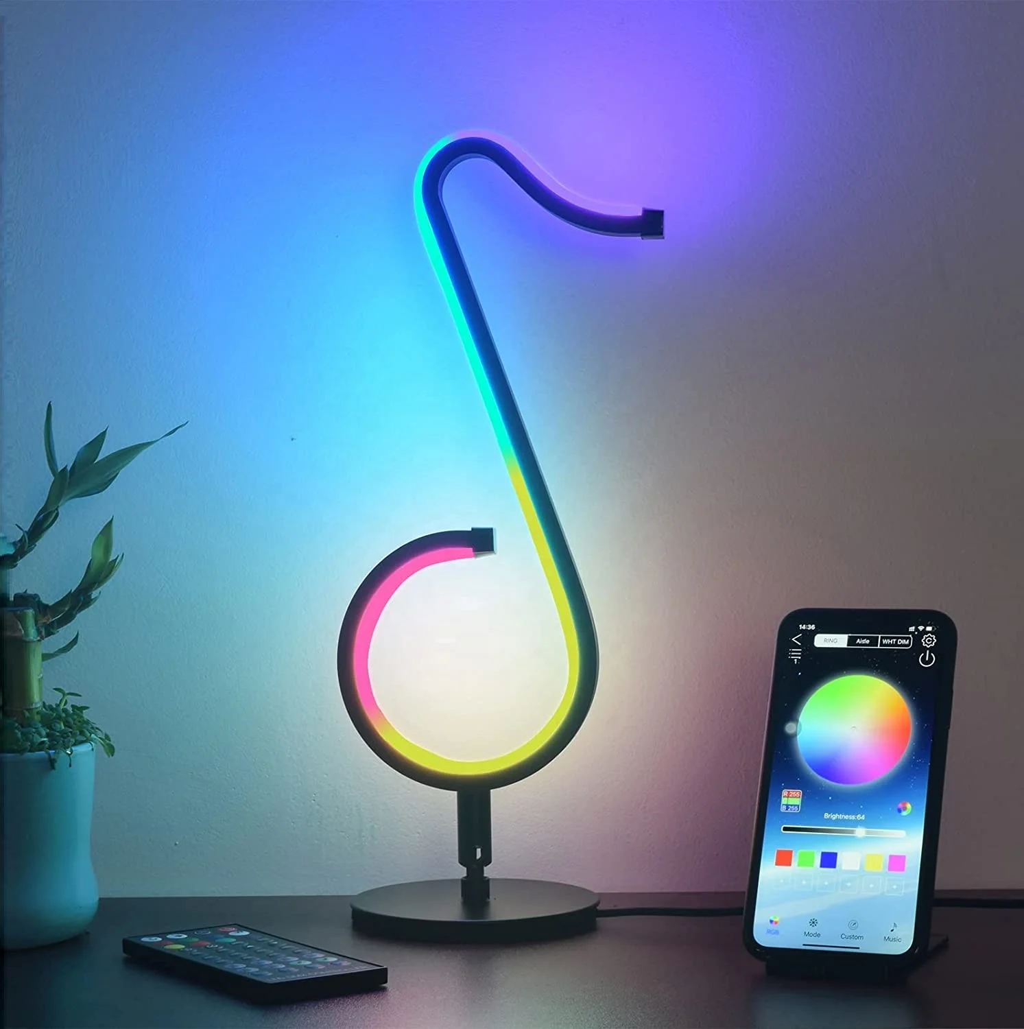 Musical Shape RGBIC Smart Light Tiktok Music Sync Cool Desk Decoration Wall Atmosphere Music Symphony Table LED Night Light