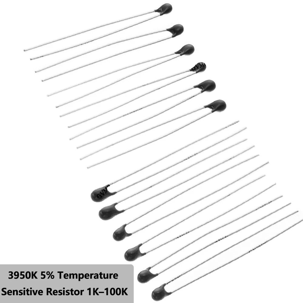 Termistor NTC 5K 10K 20K 47K 50K 100K MF52 MF11 3950K 5% Resistor Sensível à Temperatura 1K–100K 1K 2K 3K 4.7K