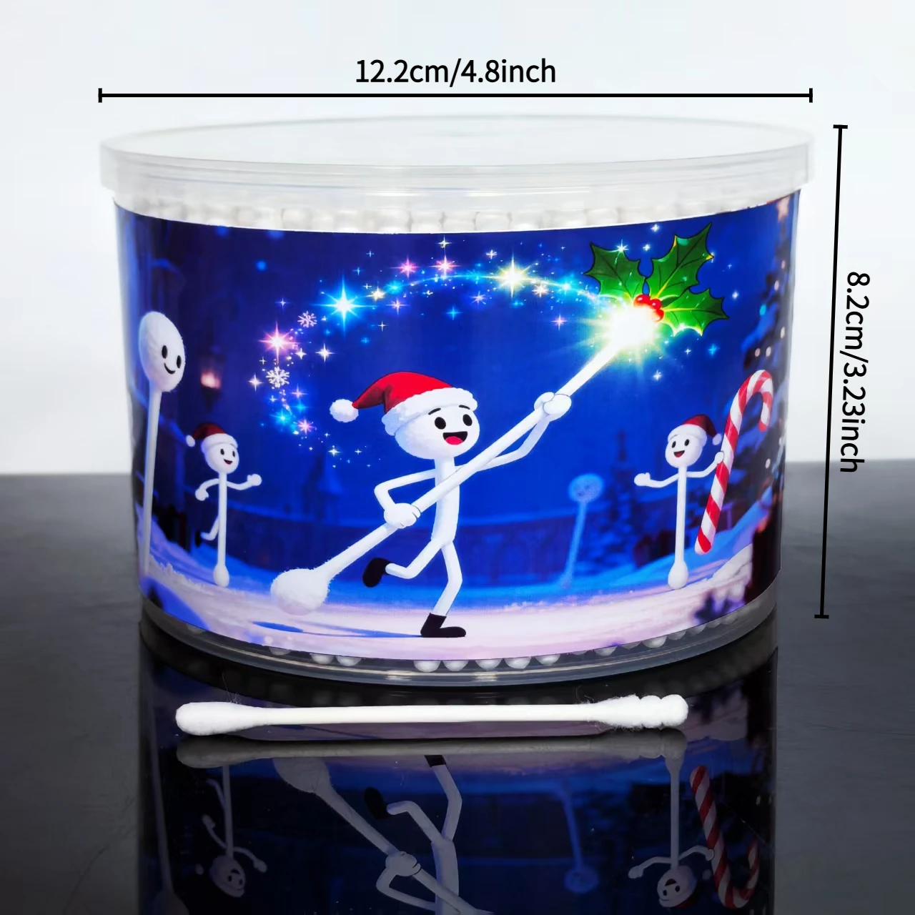 500/1000 Uds hisopos de algodón de Navidad, bastoncillos de algodón creativos de doble cabeza para árbol de Navidad, hisopos de algodón de regalo de Festival