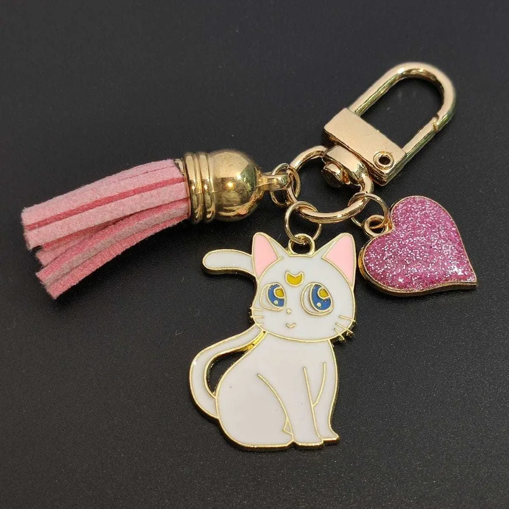

Colorful Enamel Metal Lovely Butterfly Flower Rabbit Keychain Trendy Cat Keyring Pendant Key Ring Chain Women Girls Accessory