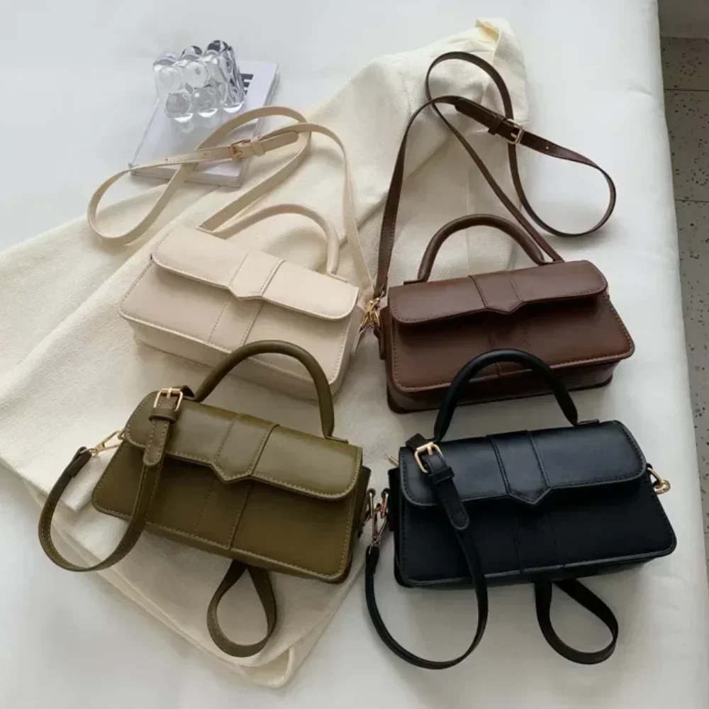 

Pu Leather Shoulder Bag for Women Handbag Fashion Crossbody Bags Vintage Underarm Bag Square Satchel Сумка Женская 2025 Тренд