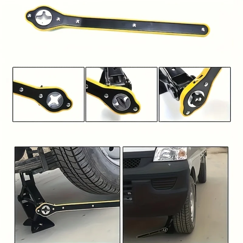

Car Labor-saving Jack Ratchet Wrench Scissor Jack Garage Tire Wheel Lug Wrench Handle Labor-saving Wrench Car Repair Tool