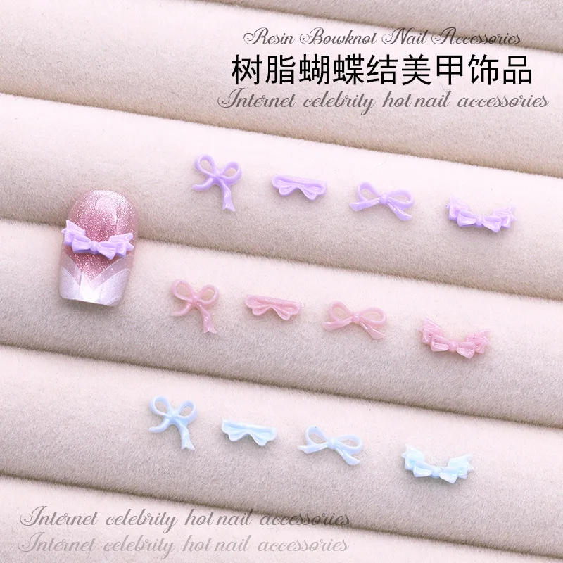 100PCS Sample 3D Acrylic Nail Art Bow Accessories Charms Parts For Nails Decoration Design Manicure Decor Supplies Material Tool