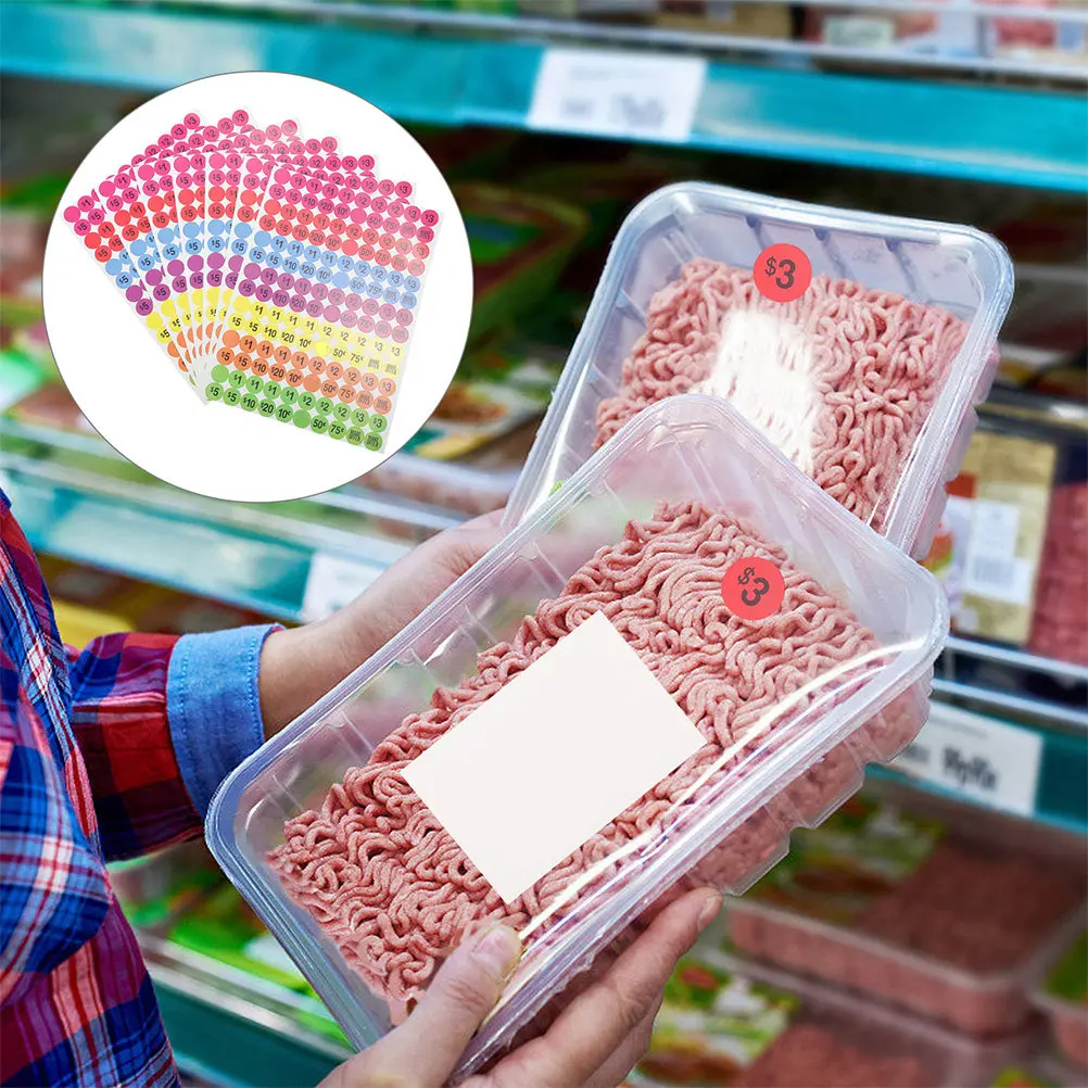 

20 листов цветных ценников простого дизайна, предварительно напечатанные этикетки-наклейки для цен на товары в магазинах и торговых центрах, бумажные ценники-декали