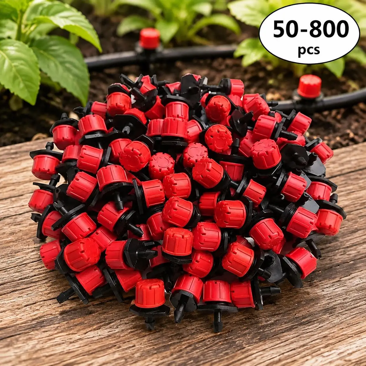 50.800 Stück Einstellbare Tropfbewässerungsemitter 1/4 Zoll Sprinklerkopf für Gartenbewässerungssystem Mikro-Sprühset