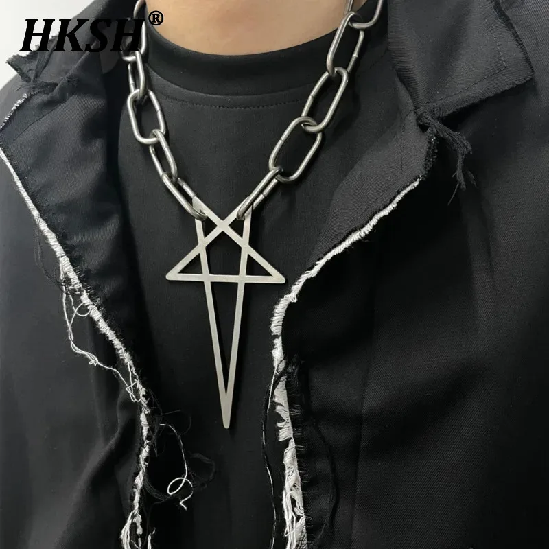 HKSH Design A Pentagram RO Necklace Light Luxury Niche Men's Accessory Trendy High-end Thick Chain Chic Tide Streetwear HK2128