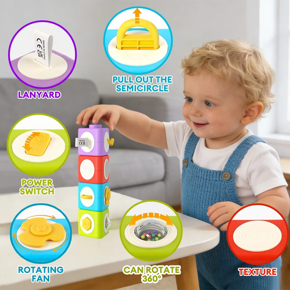 Colored Triangle Stacking Toy for Bbay,Educaitonal Shape & Color Recognition Activity Toys