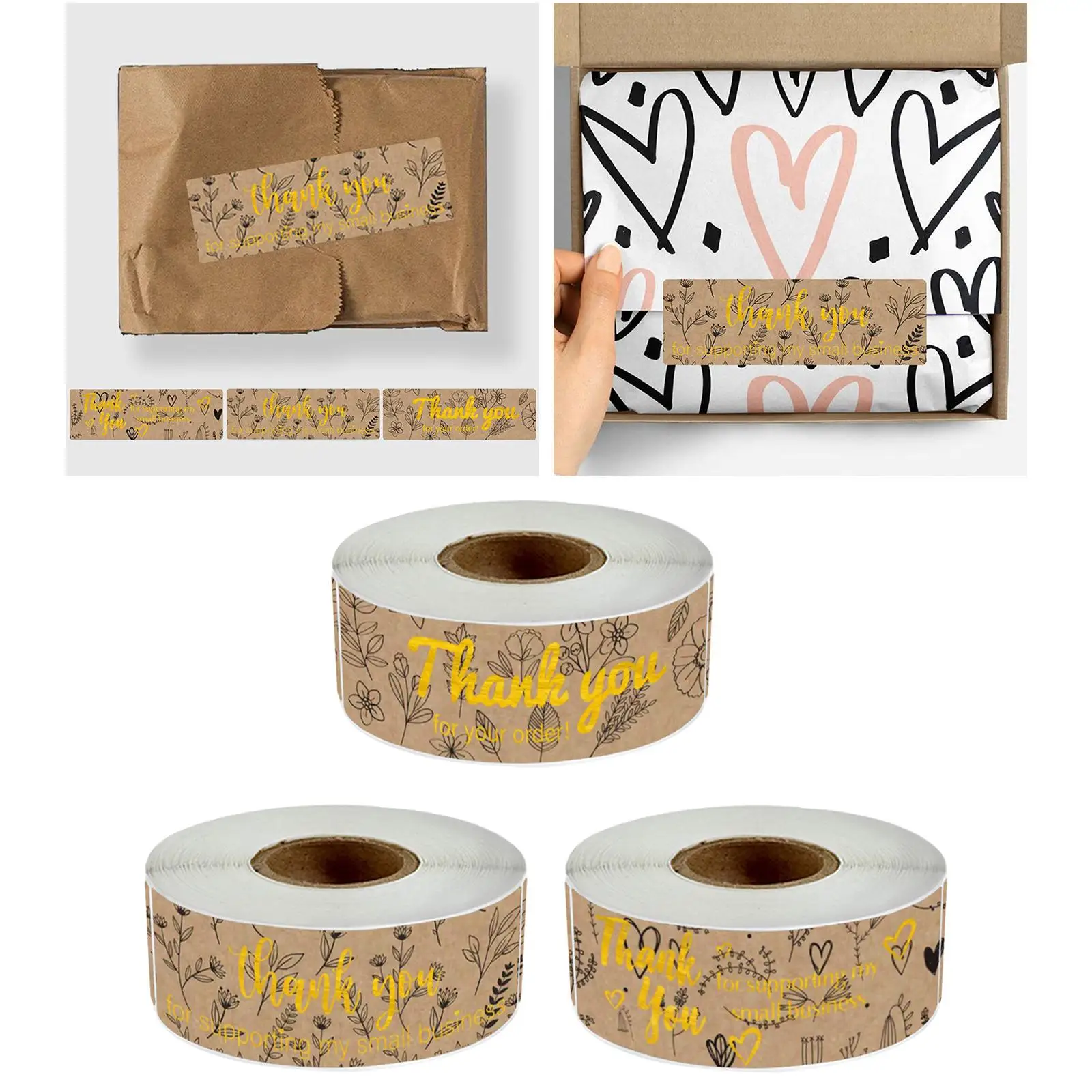 Kraft Thank YOU Stickers Seal Label Stickers for Wedding Party