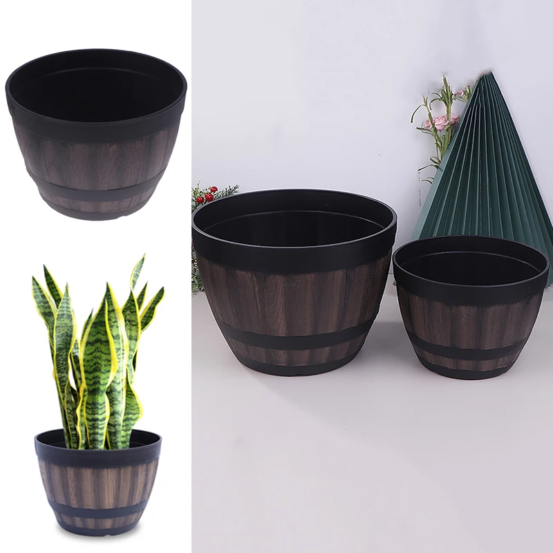 

Bucket-liked Flower Pot Large Capacity Retro Planter For Home And Garden Resin European Retro Lotus Water Lily Pot
