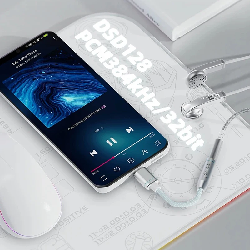 FIIO JadeAudio JA11 HI-RES USB Type C à 3.5mm Écouteur sauna téléphone Adaptateur USB Radiateur Audio Câble Pour Le Matin